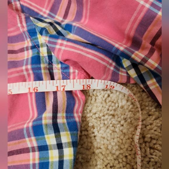 Holister 100% Cotton Button Down shirt with collar, plaid in pink, vintage - Picture 6 of 7